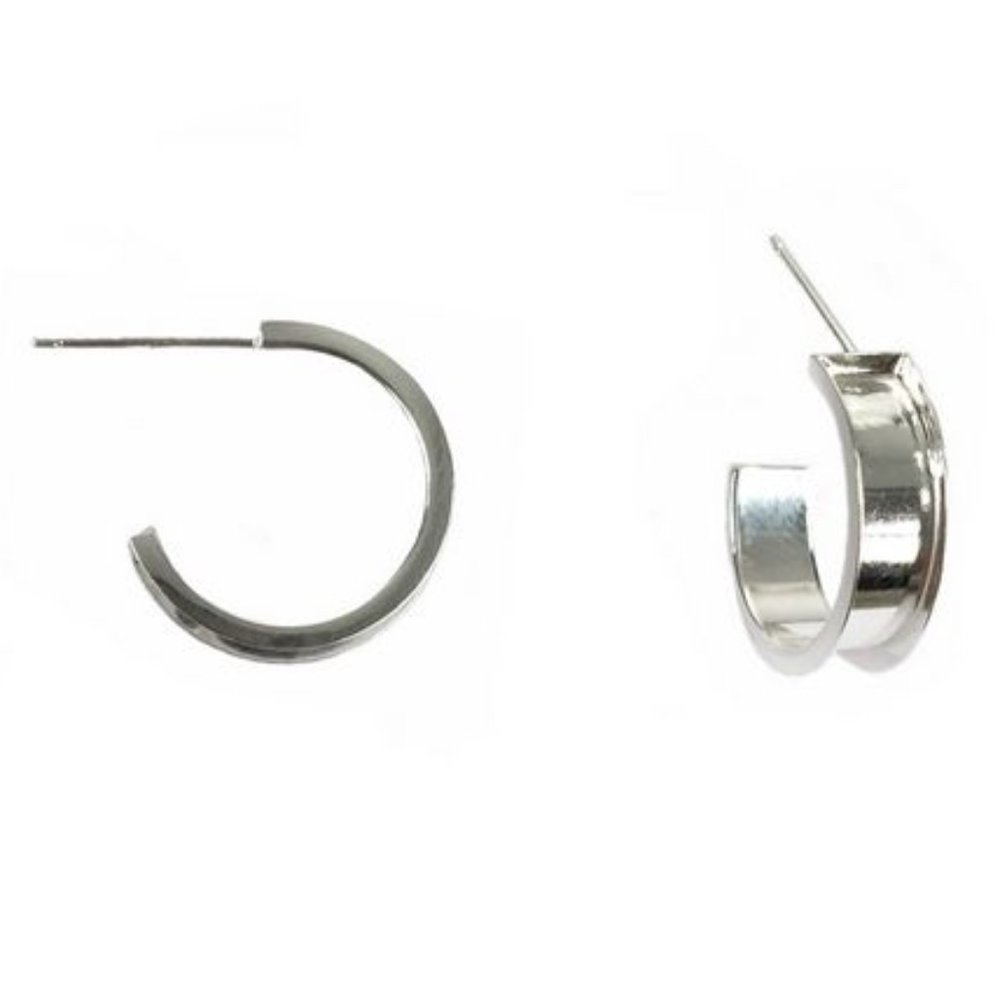NWT Yris Channel Hoops Earrings // Sterling Silver